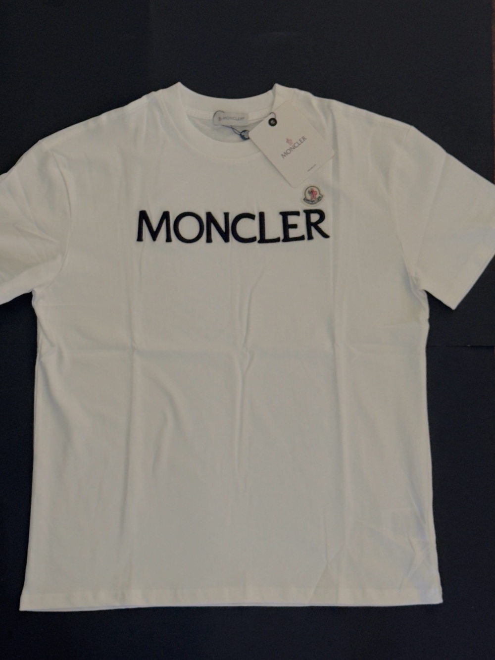 Moncler White Short Sleeve Logo Crewneck Tee